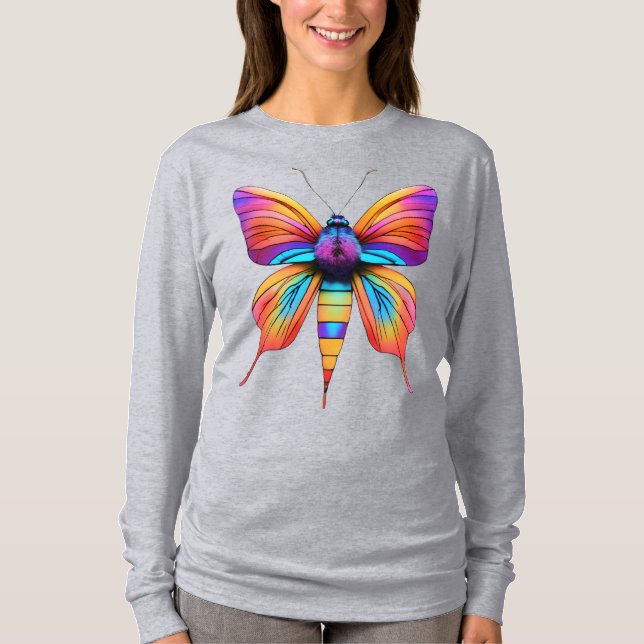 CAMISETA T-SHIRT DO CHEIO DE IMPRESSÃO BUTTERFLY 3D (Frente)