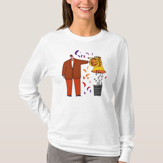 Camiseta T-shirt do chifre de FunnyFrench (Frente)