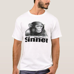 Camiseta T-shirt do chimpanzé do pecador - por Brett Keane