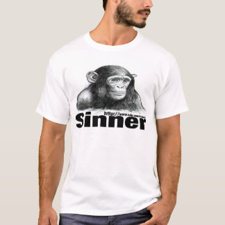 Camiseta T-shirt do chimpanzé do pecador - por Brett Keane