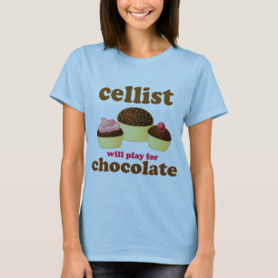 Camiseta T-shirt do chocolate do violoncelista