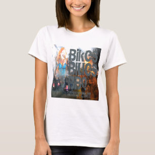 Camiseta T-shirt do CHURRASCO dos azuis das bicicletas
