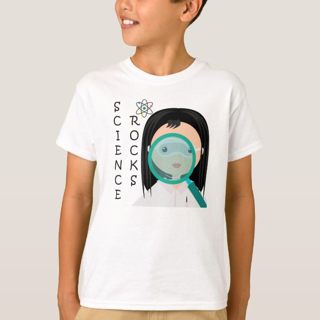 Camiseta T-shirt do cientista da menina (Frente)