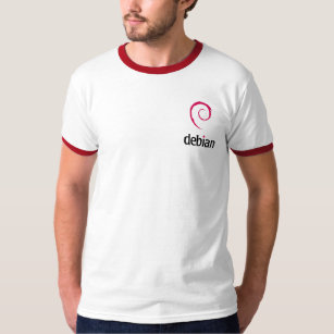 Camiseta T-shirt do cinza de Debian