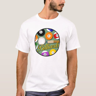 Camiseta T-shirt do círculo do bilhar dos homens