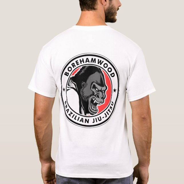 Camiseta T-shirt do clube de Borehamwood BJJ (branco) (Verso)