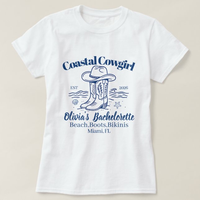 Camiseta T-Shirt do clube de Festa de solteira de Cowgirl C (Frente do Design)