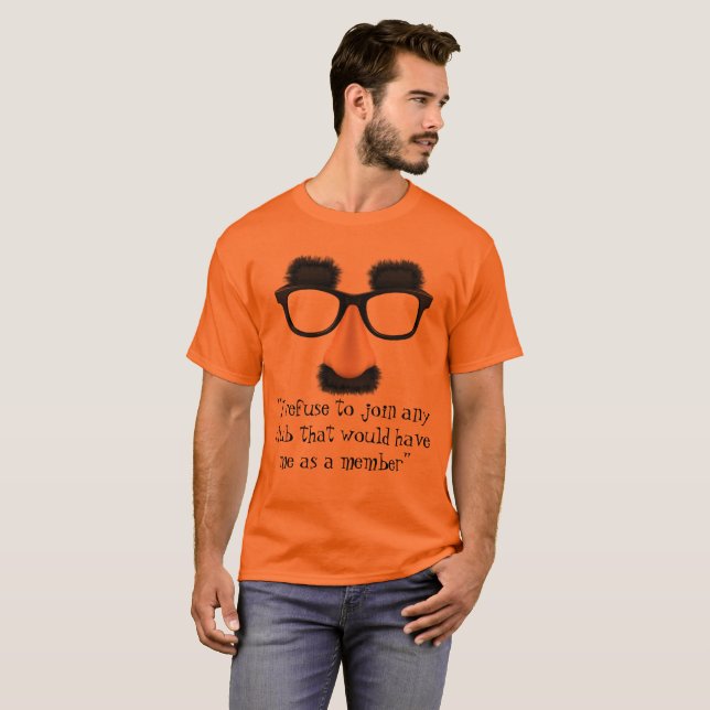 Camiseta T-shirt do clube de Groucho Marx - vidros de (Frente Completa)