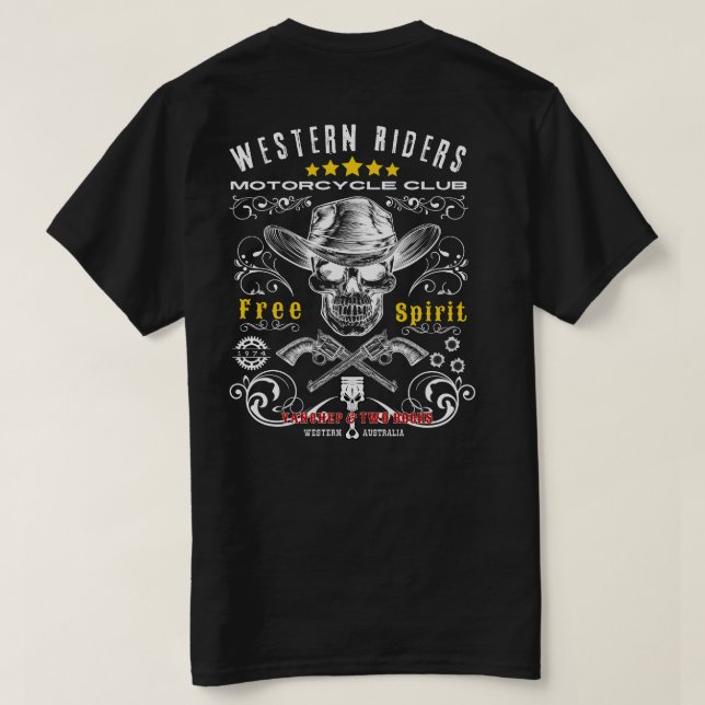 Camiseta T-Shirt do Clube de Motociclismo de Duas Rochas (Verso do Design)