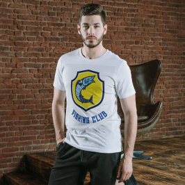Camiseta T-Shirt do Clube de Pesca Azul Amarelo