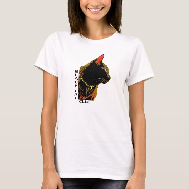 Camiseta T-shirt do clube do gato preto (Frente)