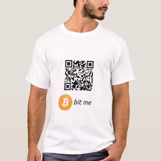Camiseta T-shirt do código da carteira QR de Bitcoin
