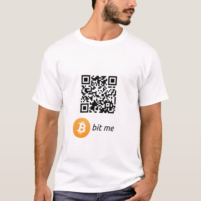 Camiseta T-shirt do código da carteira QR de Bitcoin (Frente)