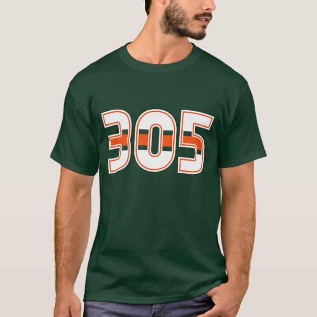 Camiseta T-shirt do código de área 305 (Frente)