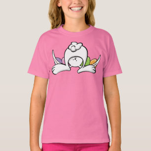 Camiseta T-shirt do coelhinho da Páscoa para miúdos e