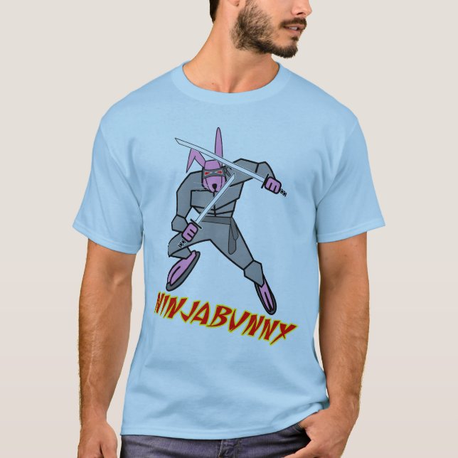 Camiseta T-shirt do coelho de Ninja (Frente)