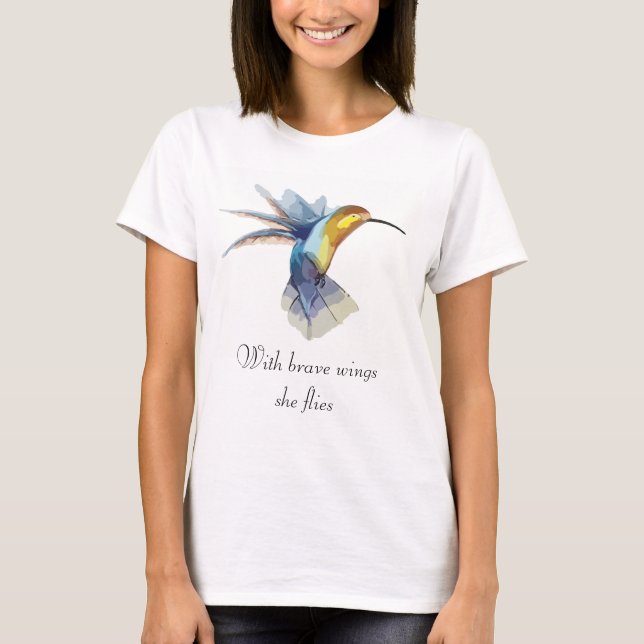 Camiseta T-shirt do colibri das mulheres (Frente)