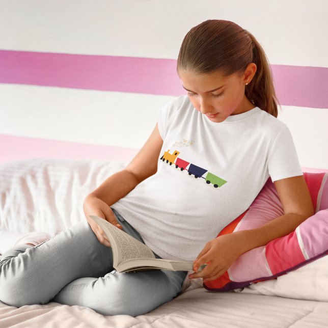 Camiseta T-Shirt do Comboio Colorido de Brinquedos (Criador carregado)