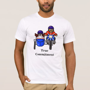 Camiseta T-shirt do compromisso do casal do motociclista