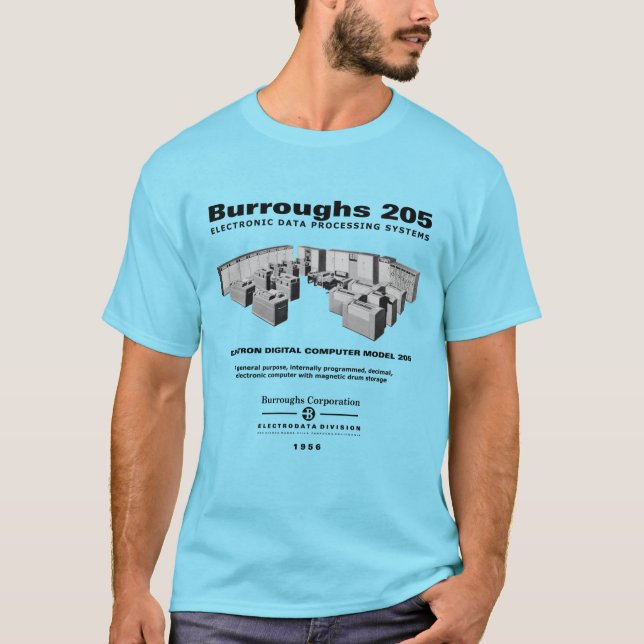 Camiseta T-shirt do computador de Burroughs 205 (Frente)