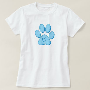 Camiseta T-Shirt do Coração da Pata de Cão