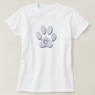 Camiseta T-Shirt do Coração da Pata de Cão