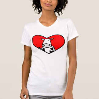 Camiseta T-shirt do coração da vaca