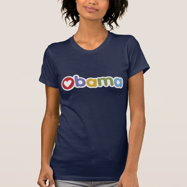 Camiseta T-shirt do coração de Obama (Frente)