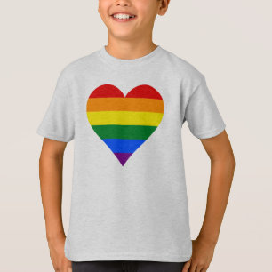Camiseta T-shirt do coração do orgulho de LGBT
