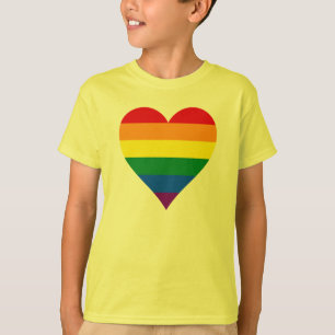 Camiseta T-shirt do coração do orgulho de LGBT