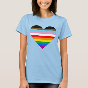 Camiseta T-Shirt do Coração do Orgulho de Progresso