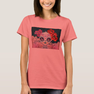 Camiseta T-shirt do crânio do açúcar de Amelia Calavera
