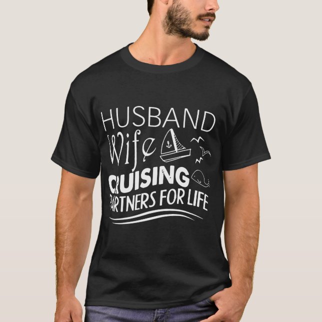 Camiseta t-shirt do cruzeiro da esposa do marido (Frente)