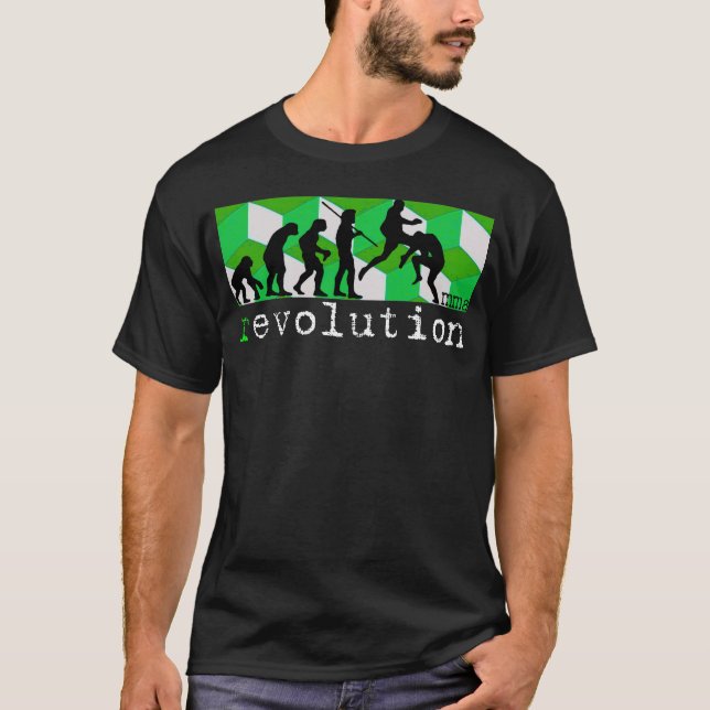 Camiseta t-shirt do cubo do verde da carta da evolução do (Frente)
