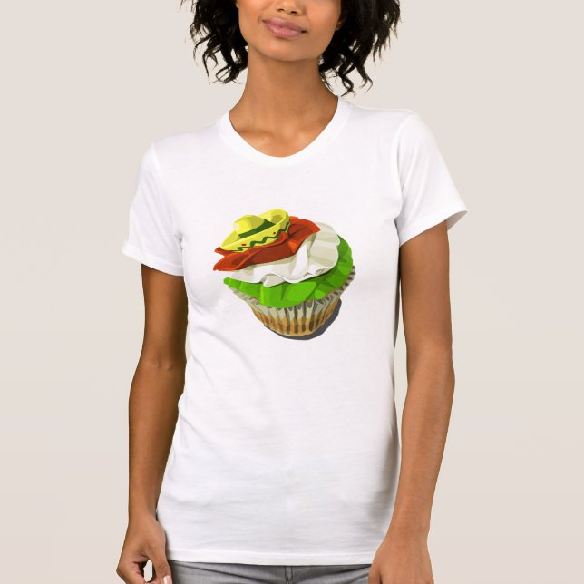 Camiseta T-shirt do cupcake de Cinco de Mayo (Frente)