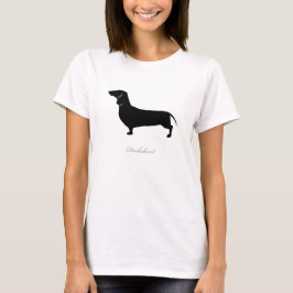Camiseta T-shirt do Dachshund (versão lisa preta 1)