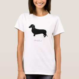 Camiseta T-shirt do Dachshund (versão lisa preta 2 do
