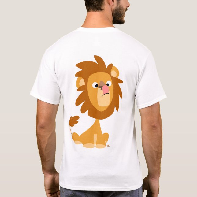 Camiseta T-shirt do desenho animado do Lion! bobo (traseira (Verso)