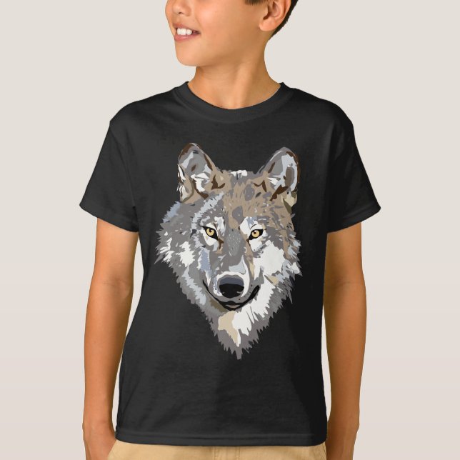 Camiseta T-shirt do desenho do lobo (Frente)
