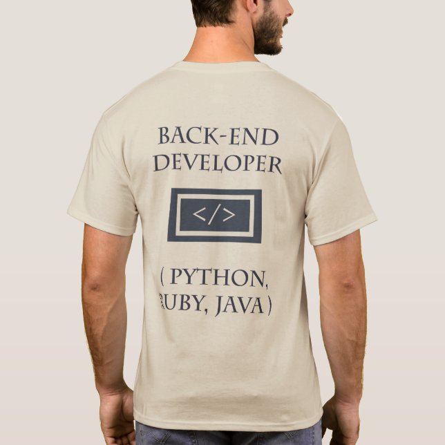Camiseta T-Shirt do Desenvolvedor Frontene e Back-end (Verso)