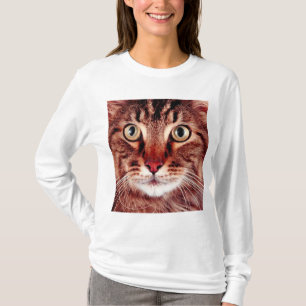 Camiseta T-shirt do design da fotografia do gato de gato