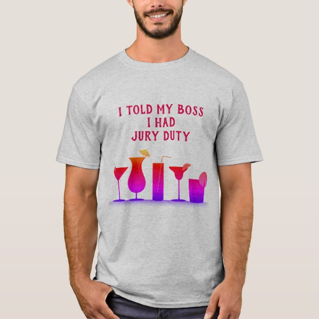 Camiseta T-shirt do dever de júri dos homens (Frente)