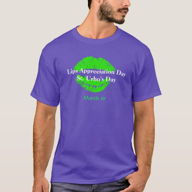 Camiseta T-shirt do dia da apreciação dos lábios & do dia (Frente)