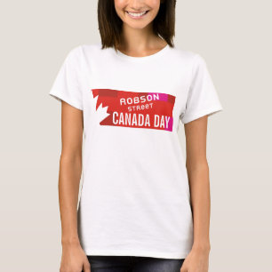 Camiseta T-shirt do dia de Canadá da RUA de ROBSON