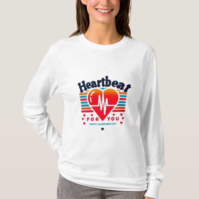 Camiseta t-shirt do dia de os namorados || HeartBeat Para V (Frente)