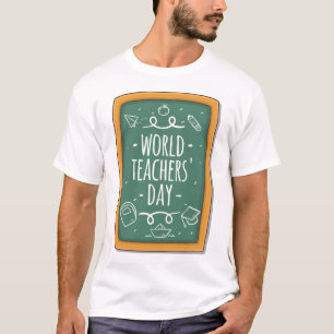 Camiseta T-shirt do dia do professor do mundo - de volta ao