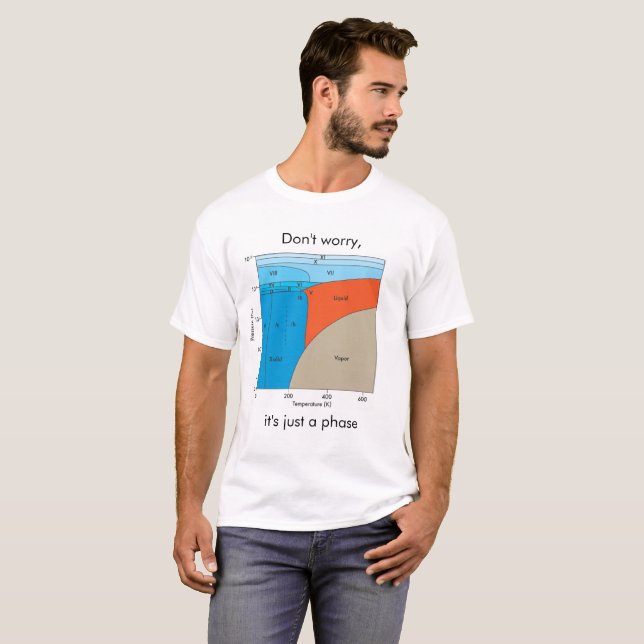 Camiseta T-shirt do diagrama de fase da água (Frente Completa)