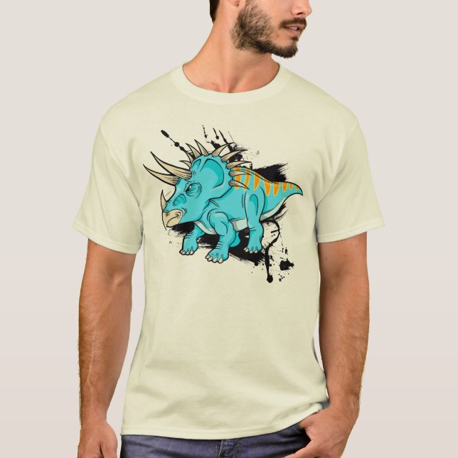 Camiseta T-shirt do dinossauro do Triceratops (Frente)