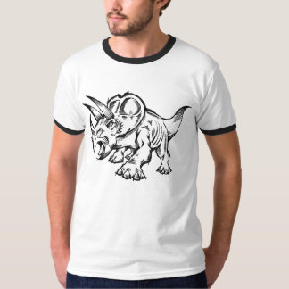 Camiseta T-shirt do dinossauro do Triceratops do Doodle do