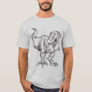 Camiseta T-shirt do Doodle do esboço do dinossauro do